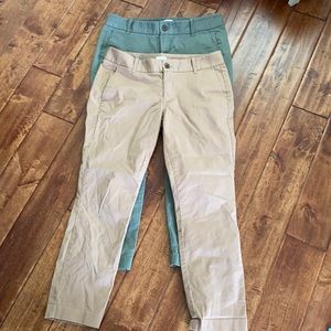 2 pair J. Crew cropped khakis size 8p